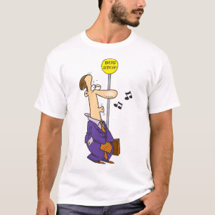 Waiting At A Bus Stop Mens T-Shirt