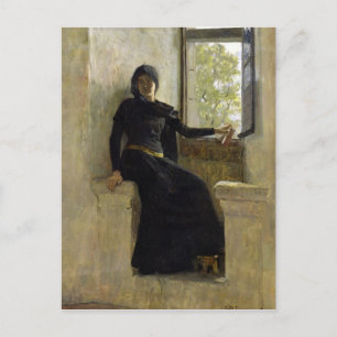Waiting, before 1905 postcard