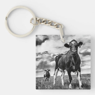 Waiting BW Crop Key Ring