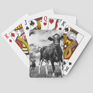 Waiting BW Crop Playing Cards