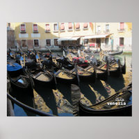 Waiting for a Fare -- Gandolas in Venice Poster