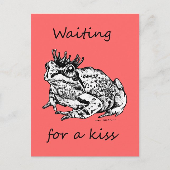 Waiting For a Kiss Postcard (Front)