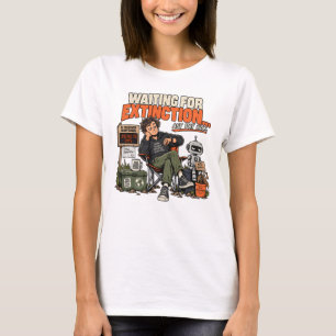 Waiting for AI Extinction funny design T-Shirt