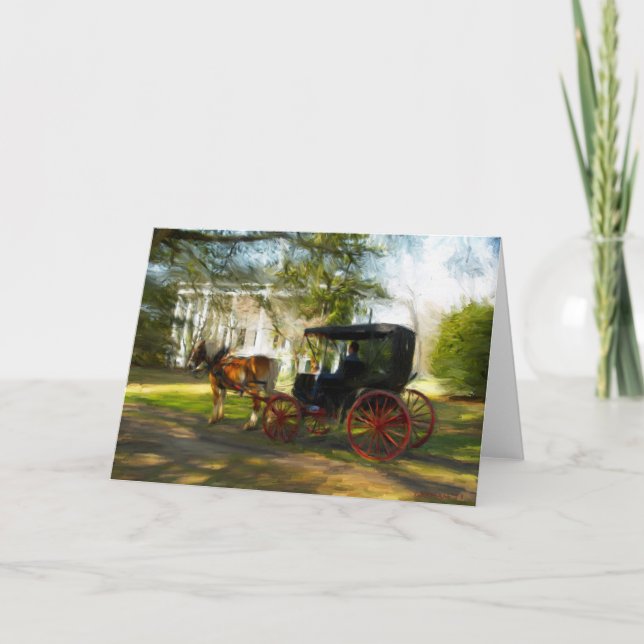 Waiting for Belle Horse and Buggy Card (Front)