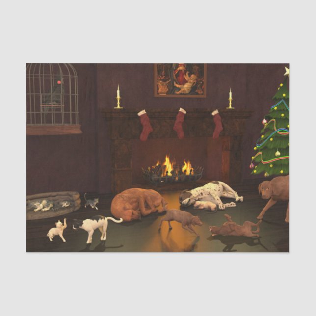 Waiting For Father Christmas Tissue Paper (Front)