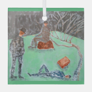 WAITING FOR GODOT Glass Ornament