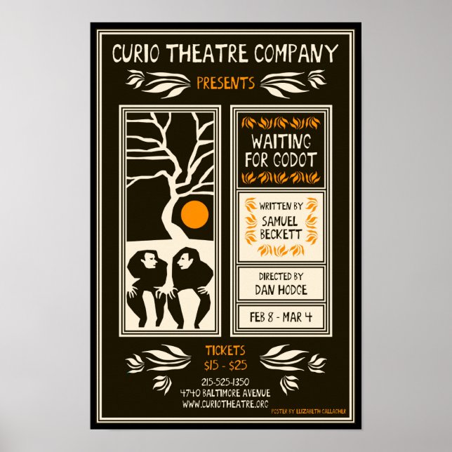 WAITING FOR GODOT ~ Poster by Elizabeth Gallagher (Front)