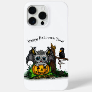 Waiting for Halloween , Cute Bat and Raven iPhone 15 Pro Max Case