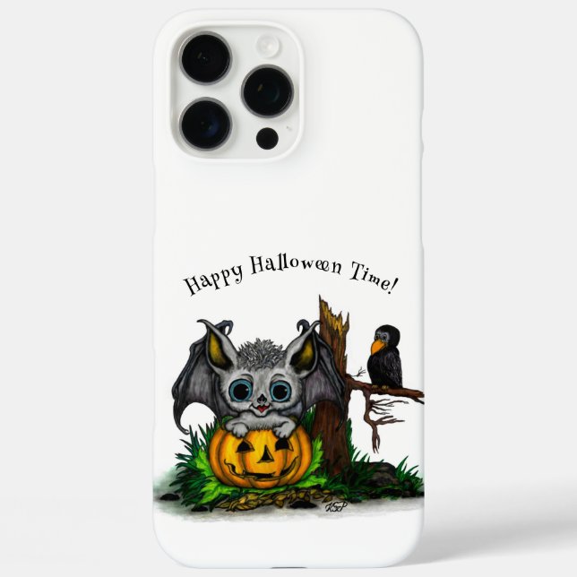 Waiting for Halloween , Cute Bat and Raven Case-Mate iPhone Case (Back)