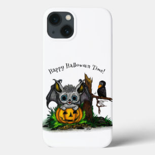 Waiting for Halloween , Cute Bat and Raven iPhone 13 Case