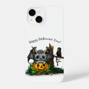 Waiting for Halloween , Cute Bat and Raven iPhone 14 Case