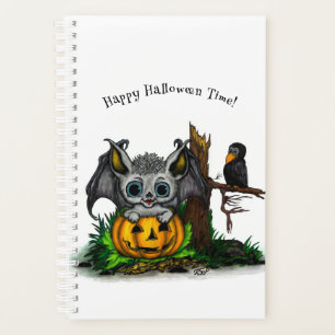 Waiting for Halloween , Cute Bat and Raven Planner
