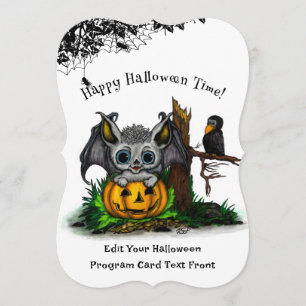 Waiting for Halloween , Cute Bat and Raven Programme