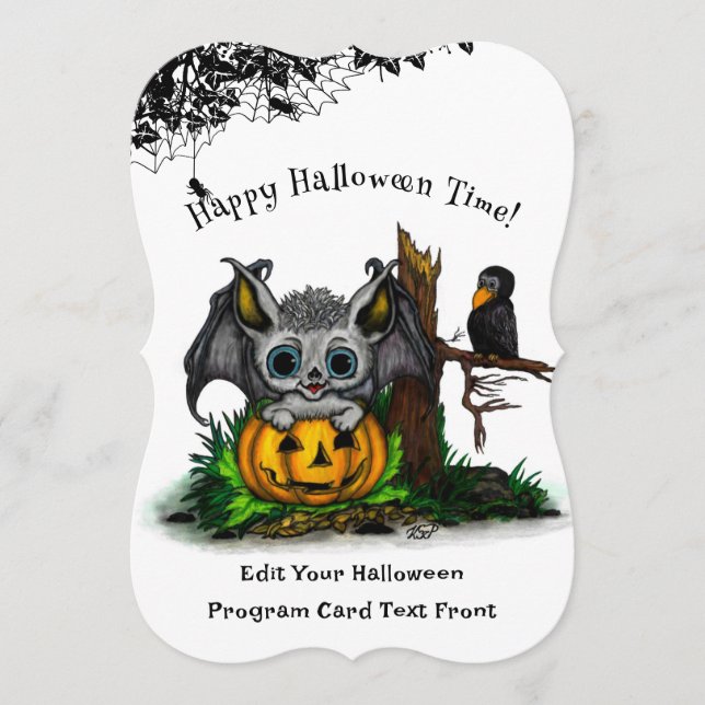 Waiting for Halloween , Cute Bat and Raven Programme (Front)