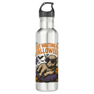 Waiting For Halloween Highland Cow 710 Ml Water Bottle