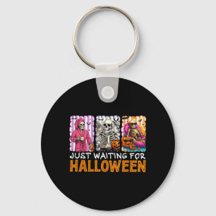 Waiting For Halloween Spooky Skeleton Jack O Key Ring