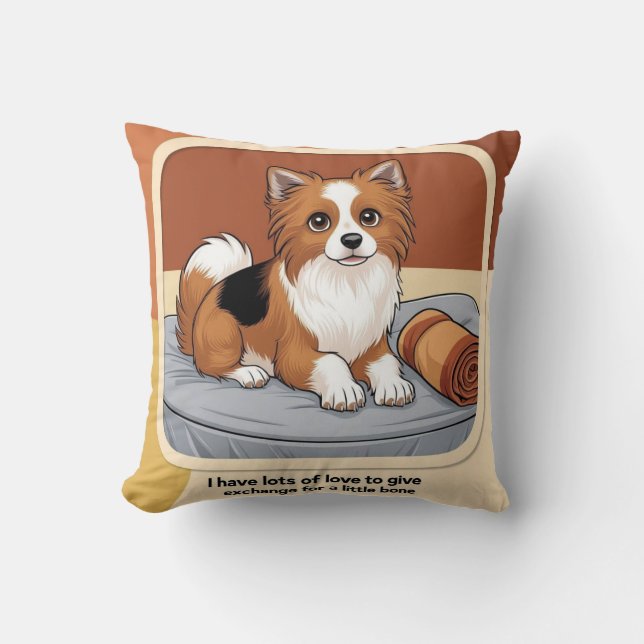 Waiting for her Bone - Zaguate with Mirada Tierna Cushion (Front)