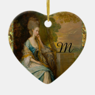 Waiting for Him Monogram Ceramic Tree Decoration