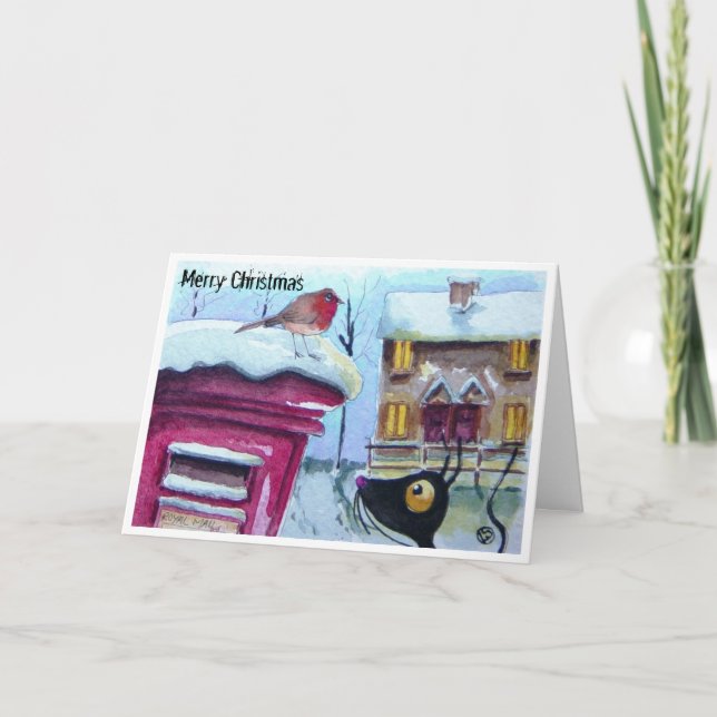 Waiting for mail! holiday card (Front)