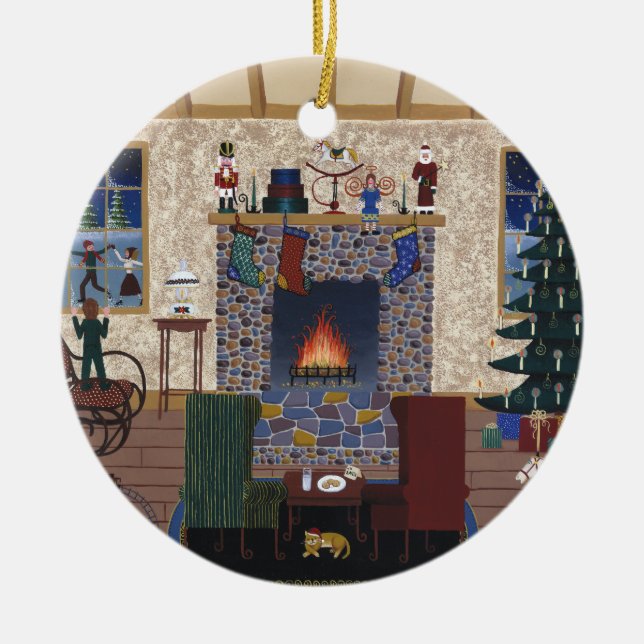 Waiting for Santa Ceramic Tree Decoration (Front)