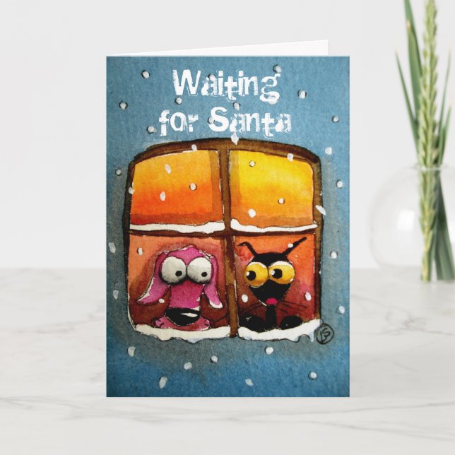 Waiting for Santa Holiday Card (Front)