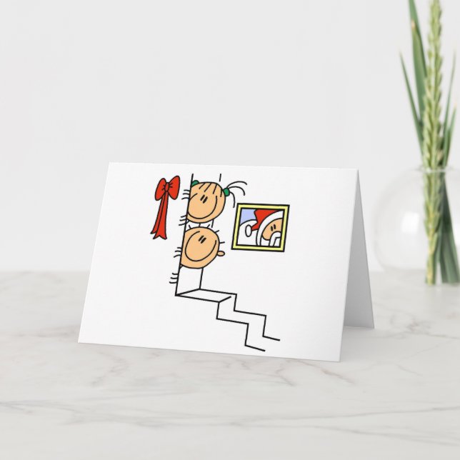 Waiting for Santa T-shirts and Gifts Holiday Card (Front)