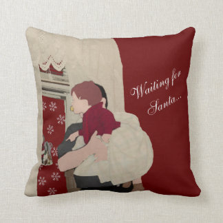 Waiting for Santa Throw Pillow