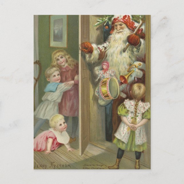 Waiting for Santa | Vintage Christmas Postcard (Front)