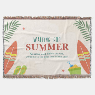 Waiting for Summer Fun Beach Throw Blanket