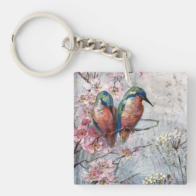 Waiting For Supper Kingfisher Bird     Key Ring (Front)