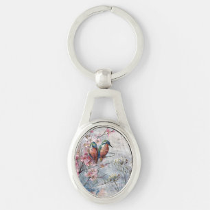 Waiting For Supper Kingfisher Bird     Key Ring