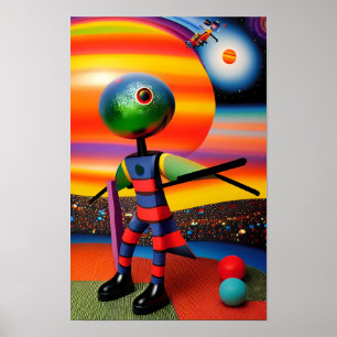 Waiting For the Balls to Drop Surrealism Poster