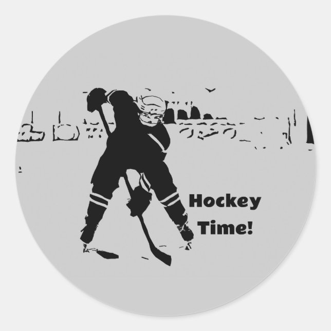 Waiting for the Puck - Hockey Player Classic Round Sticker (Front)