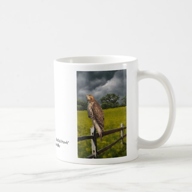 Waiting for the Storm - Red tail Hawk Coffee Mug (Right)