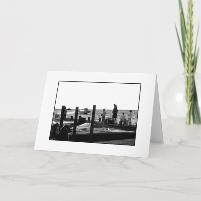 'Waiting for the Water Taxi' Blank Greeting Card (Front)