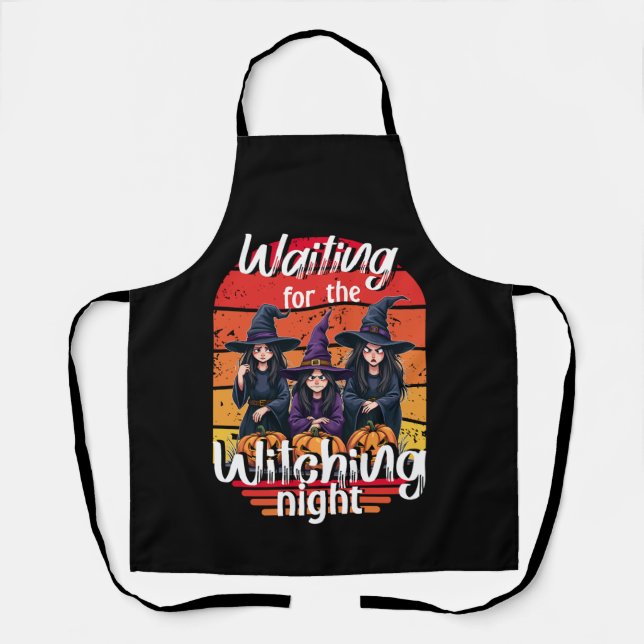 Waiting for the Witching Night, Spooky Witch Party Apron (Front)
