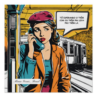 Waiting for Tram - Minas Gerais, Brazil Poster