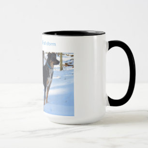 waiting for winter's first storm mug
