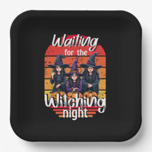 Waiting for Witching Night, Spooky October Paper Plate