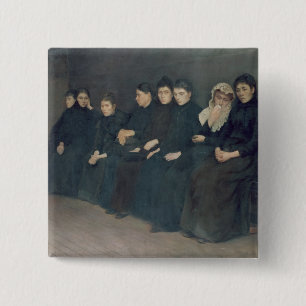 Waiting in the Clinic, 1888 15 Cm Square Badge