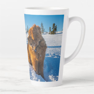 Waiting in the snow latte mug