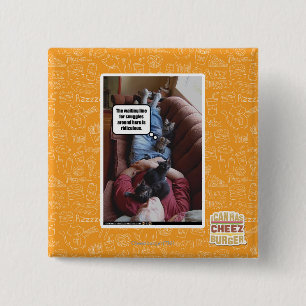 Waiting line for snuggles 15 cm square badge