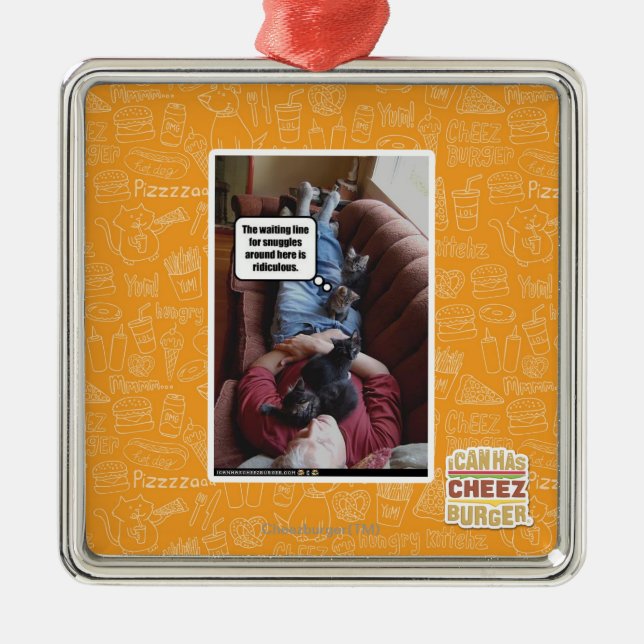 Waiting line for snuggles metal tree decoration (Front)