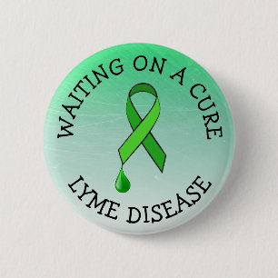 Waiting on a Cure, Lyme Disease Awareness Ribbon 6 Cm Round Badge