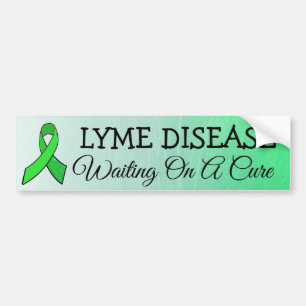 Waiting on a Cure, Lyme Disease Awareness Ribbon Bumper Sticker