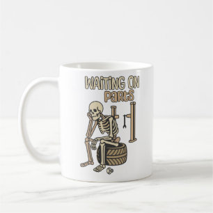 Waiting On Parts Funny Skeleton Mechanic Garage Coffee Mug