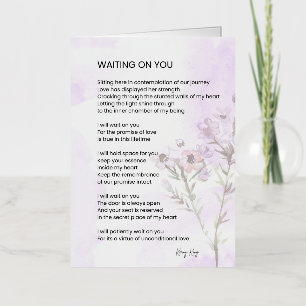 Waiting On You Love Poem Poetry  Foil Greeting Card