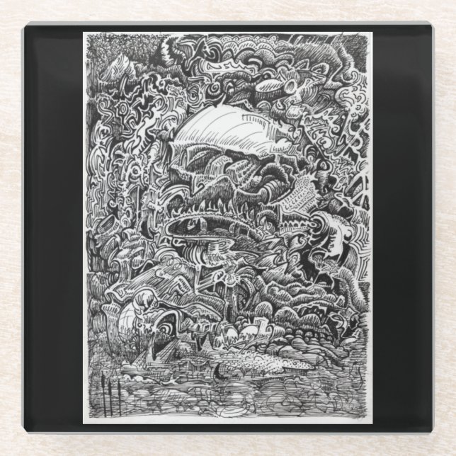 Waiting out the Maelstrom  Glass Coaster (Front)