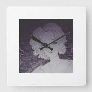 Waiting square wall clock