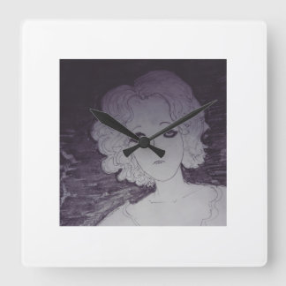 Waiting  square wall clock